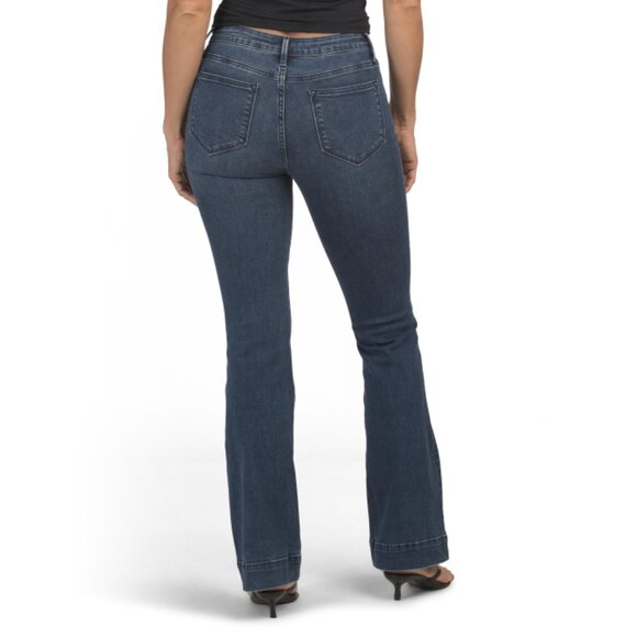 DRIFTWOOD JEANS Medium Wash Wyatt Denim Jeans With Matte Brass Tone Buttons - Picture 2 of 2